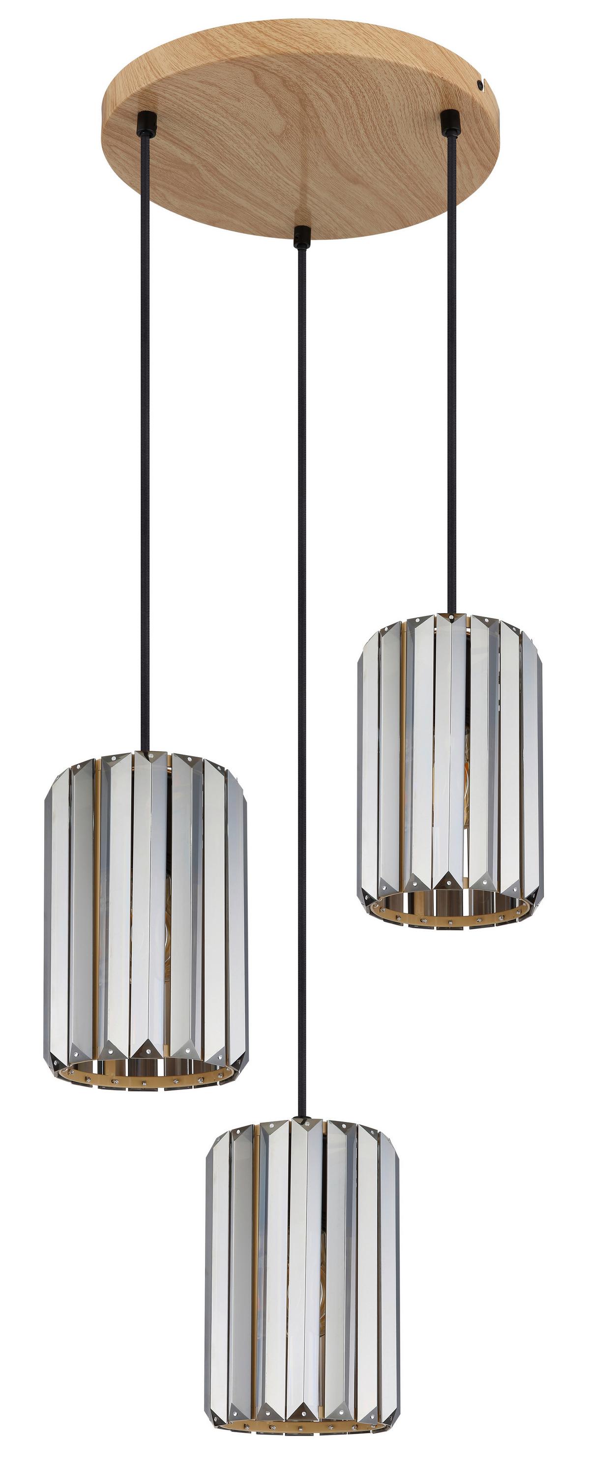 HÄNGELEUCHTE 30229346 RUN - Braun/Grau, Trend, Glas/Metall (35/120cm) - Globo