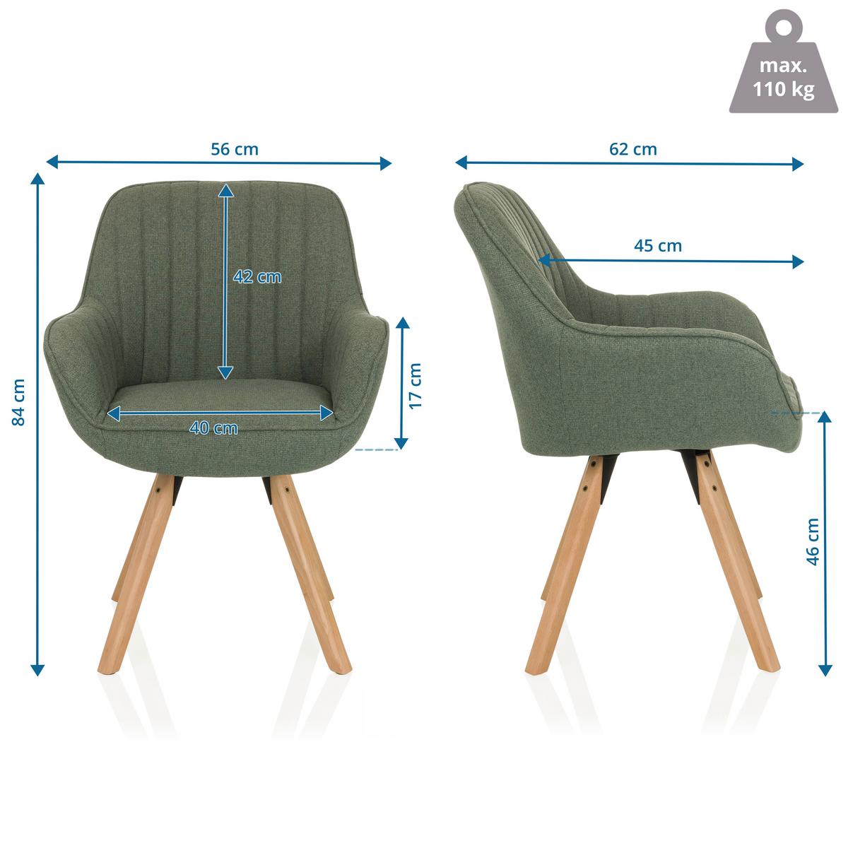 Naslanjač Scandi Soft, Metino Siva - metino siva/barve bukve, Moderno, tekstil/les (56/84/62cm) - MID.YOU