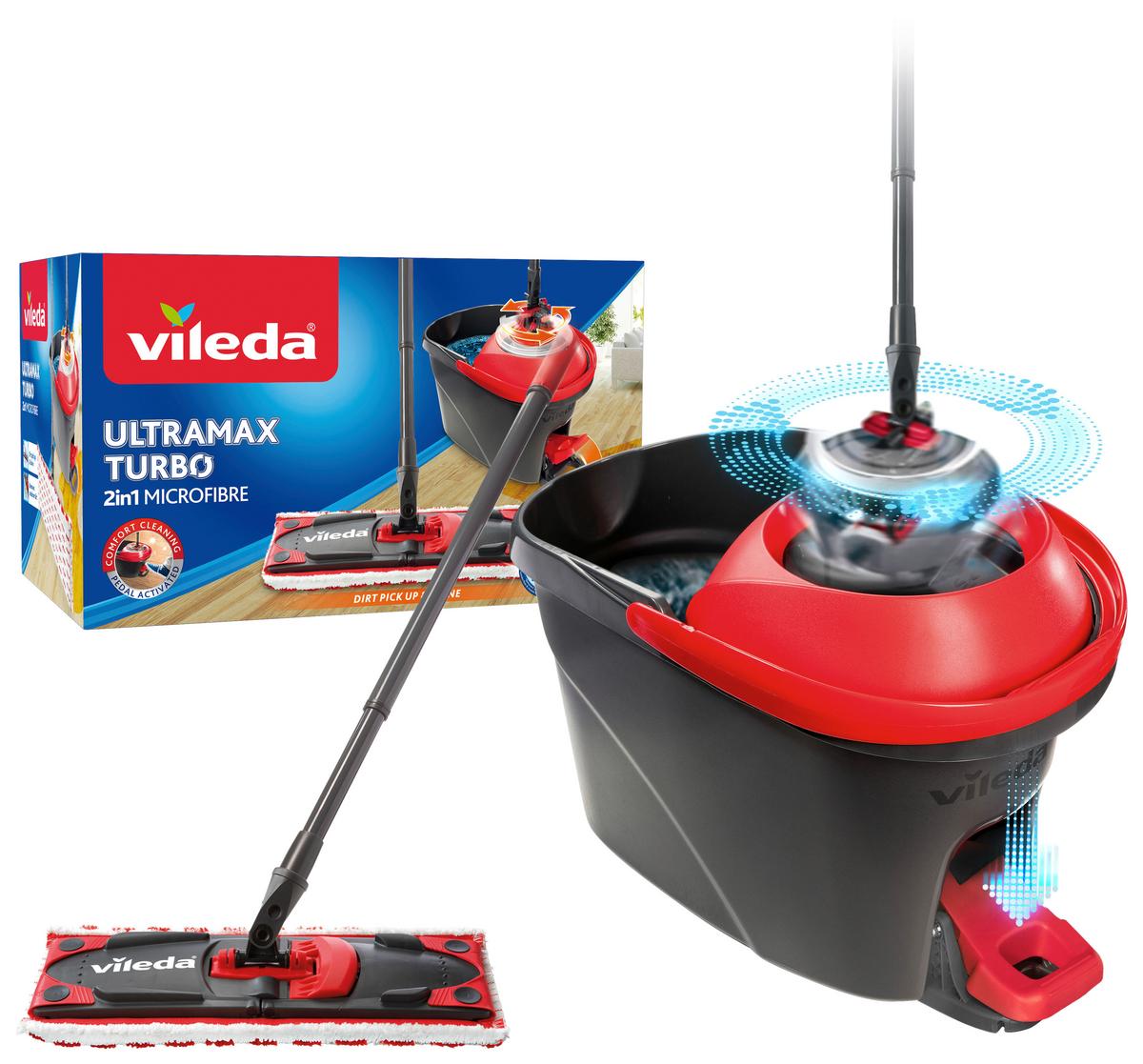 Bodenreinigungsset Vileda- Ultramax Schwarz/Rot, 2-teilig - Rot/Schwarz, Basics, Kunststoff (48,6/29,6/31cm) - Vileda