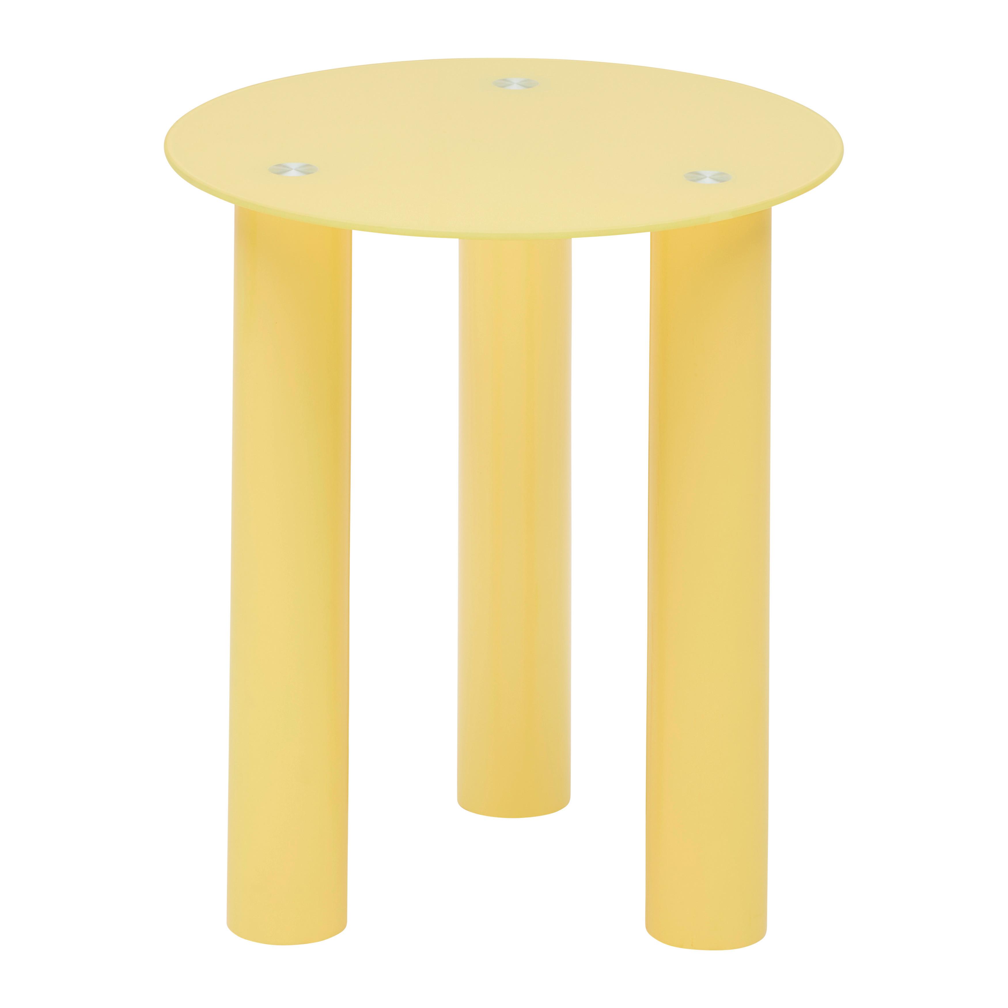 Kisasztal Largo - sárga, Lifestyle, Üveg/fa (40/40/40cm) - Premium Living