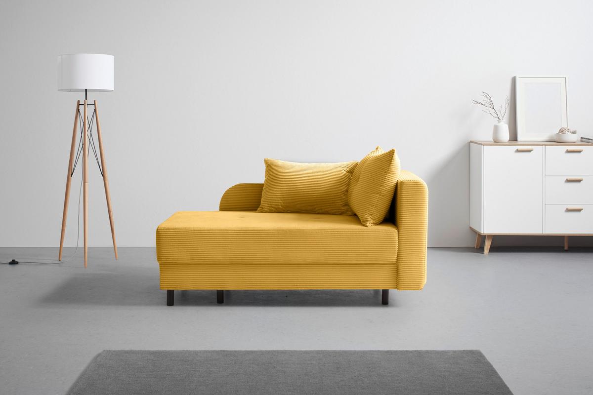 Liege Nova Senfgelb - Senfgelb/Schwarz, MODERN, Holz/Textil (145/62/85cm) - Mömax