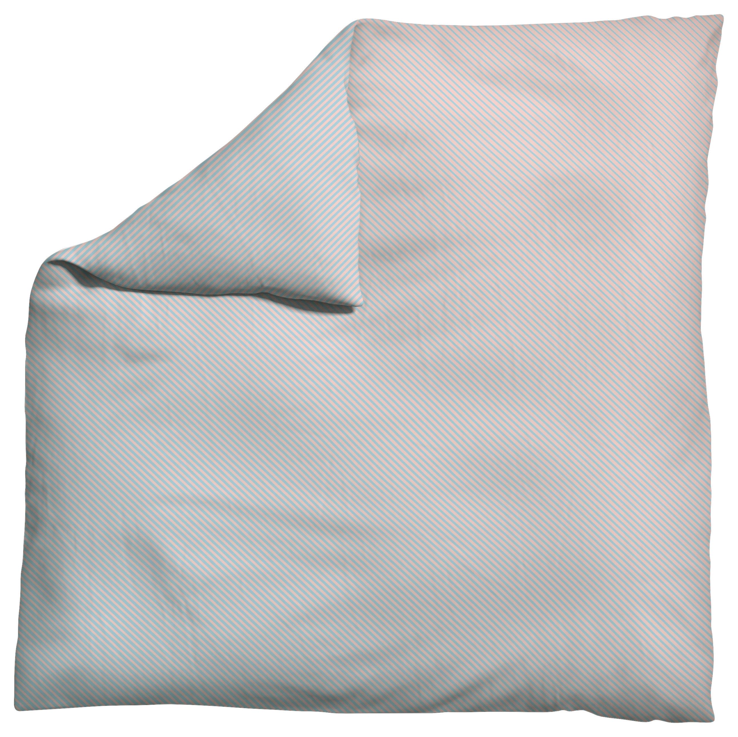 Bettdeckenbezug Woven Satin Rosa/Hellblau ca. 200x200cm - Rosa/Hellblau, Basics, Textil (200/200cm) - Schlafgut