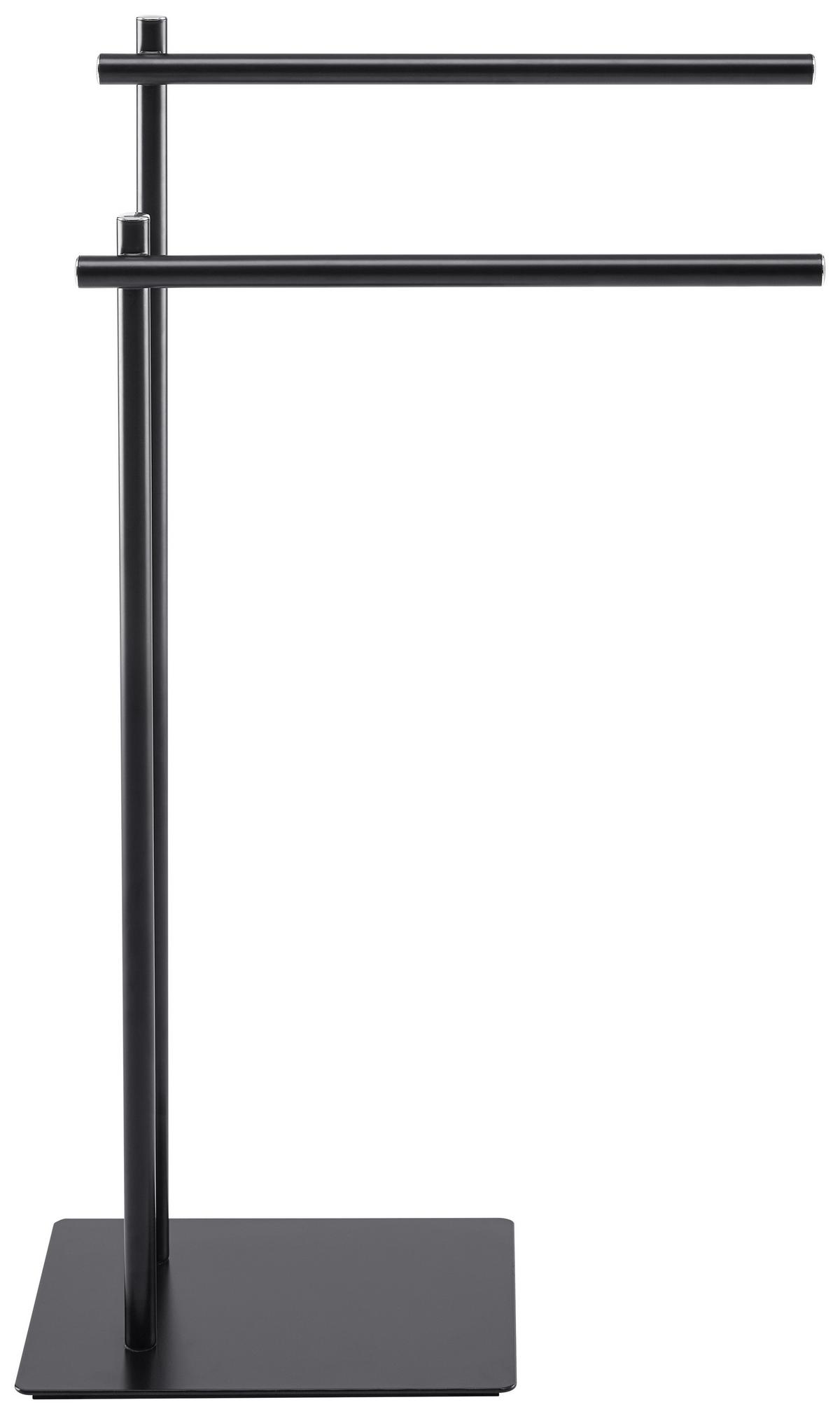 Handtuchhalter aus Metall in Schwarz - Schwarz, MODERN, Metall (47/81,5/24cm) - Mömax