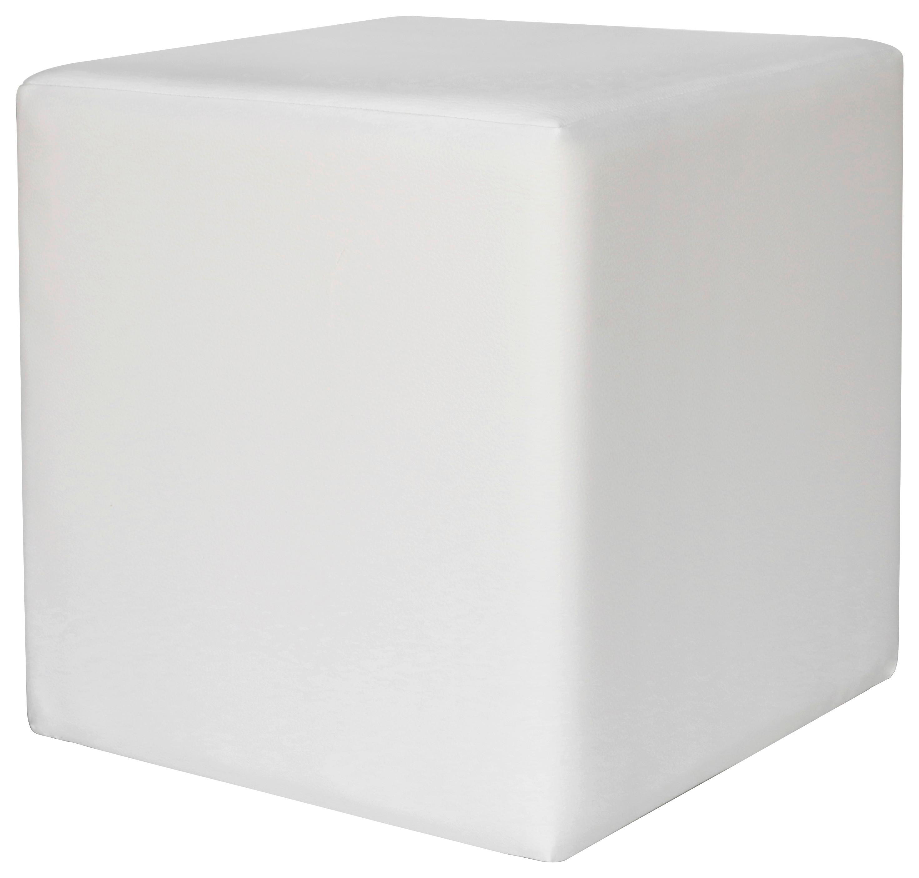 Tabure Colorfull Cube - bela/bež, Moderno, umetna masa/tekstil (40/40/42cm) - Mömax