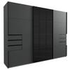 Ormar S Kliznim Vratima Saigon - boje grafita/crna, Konvencionalno, staklo/drvni materijal (270/208/64cm) - Premium Living