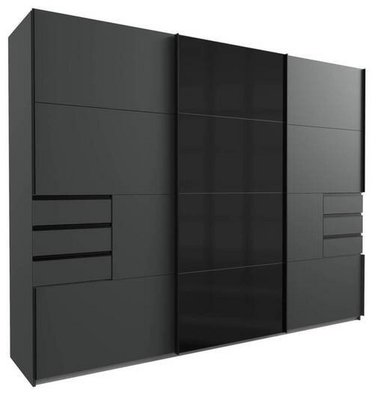 Ormar S Kliznim Vratima Saigon - boje grafita/crna, Konvencionalno, staklo/drvni materijal (270/208/64cm) - Premium Living