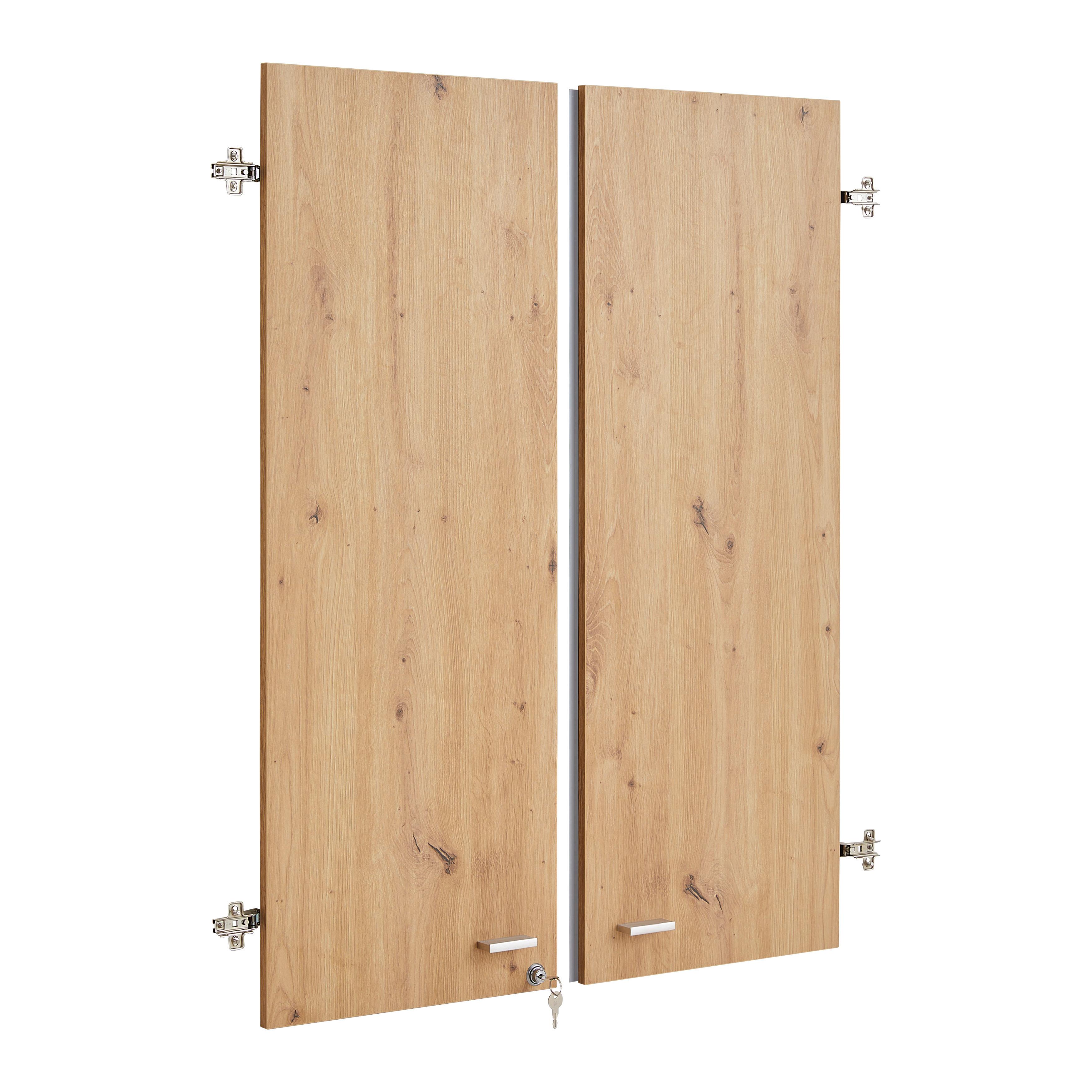 Türenset Mister Office Eiche Artisan - Alufarben/Eiche Artisan, MODERN, Holzwerkstoff/Metall (77/104/2cm) - Mömax