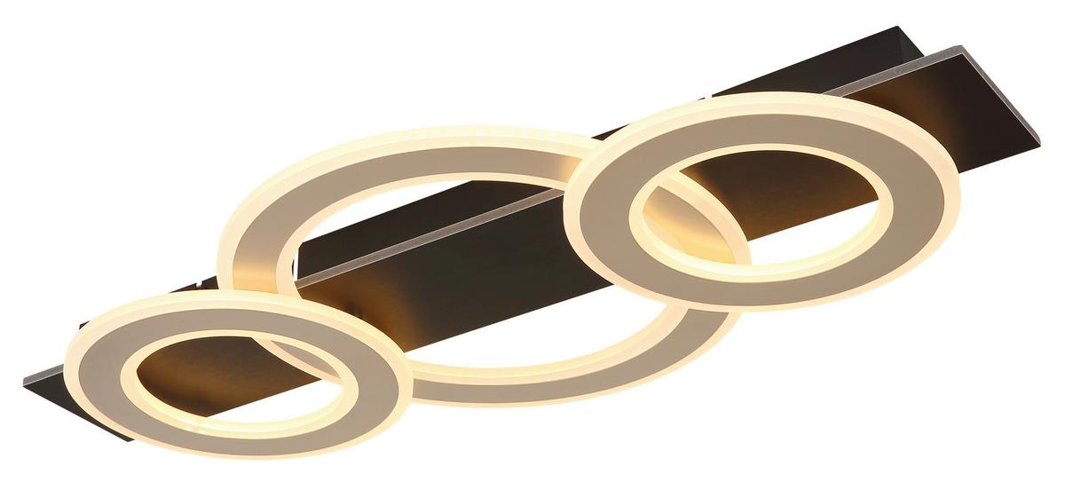 LED Mennyezeti Lámpa 48034a-50 Jayden - sötétbarna/Pezsgő, Design, műanyag/faalapú anyag (73/35/7cm) - Globo