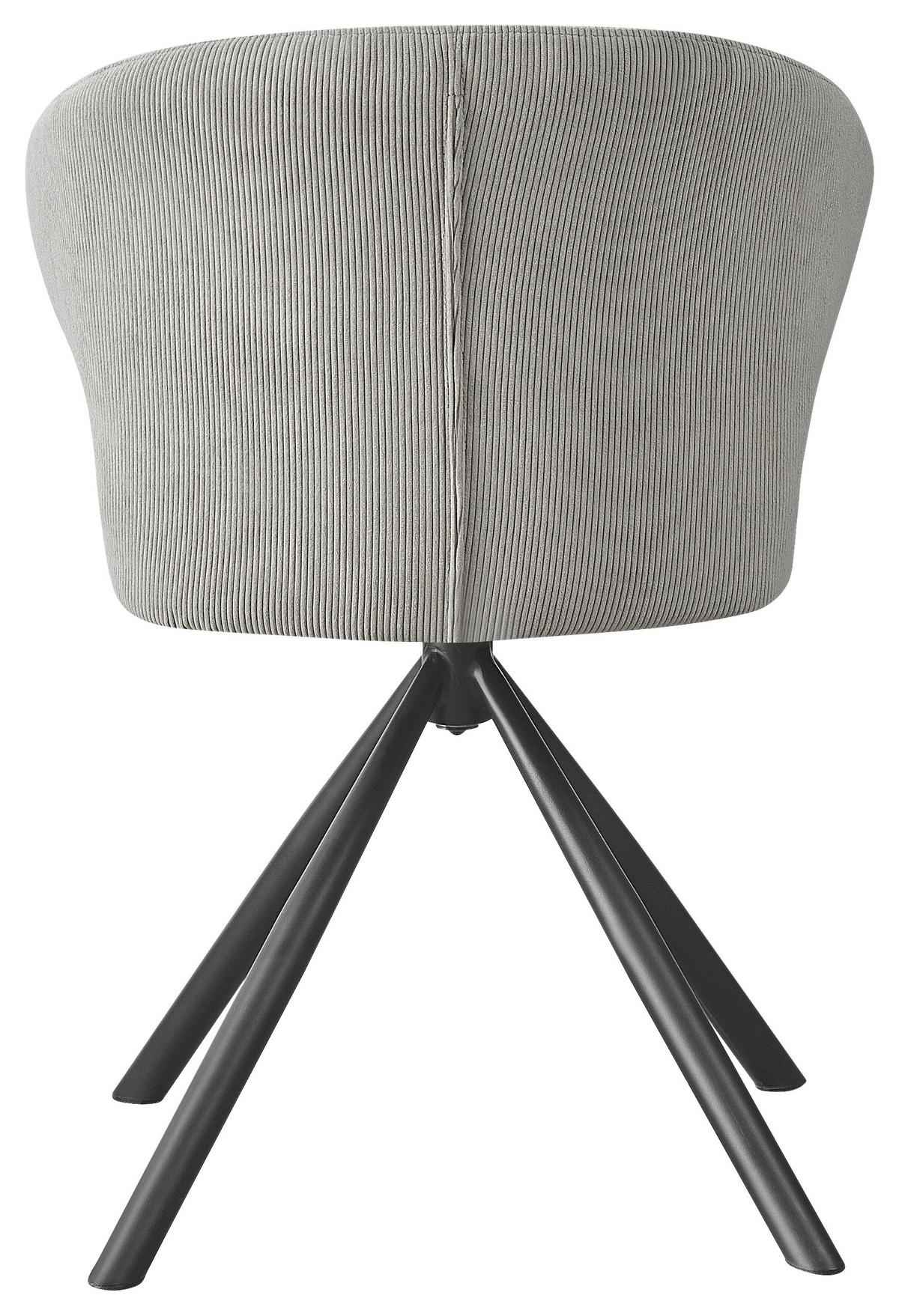 Armlehnstuhl Jana Hellgrau/Schwarz - Hellgrau/Schwarz, LIFESTYLE, Textil/Metall (55/82/58cm) - Based