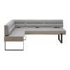 Eckbank in Grau - Schwarz/Grau, KONVENTIONELL, Holz/Textil (160/85/220cm) - Based