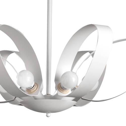 Kronleuchter Serena Weiß max. 6 Watt - Weiß, Design, Metall (65/110cm)