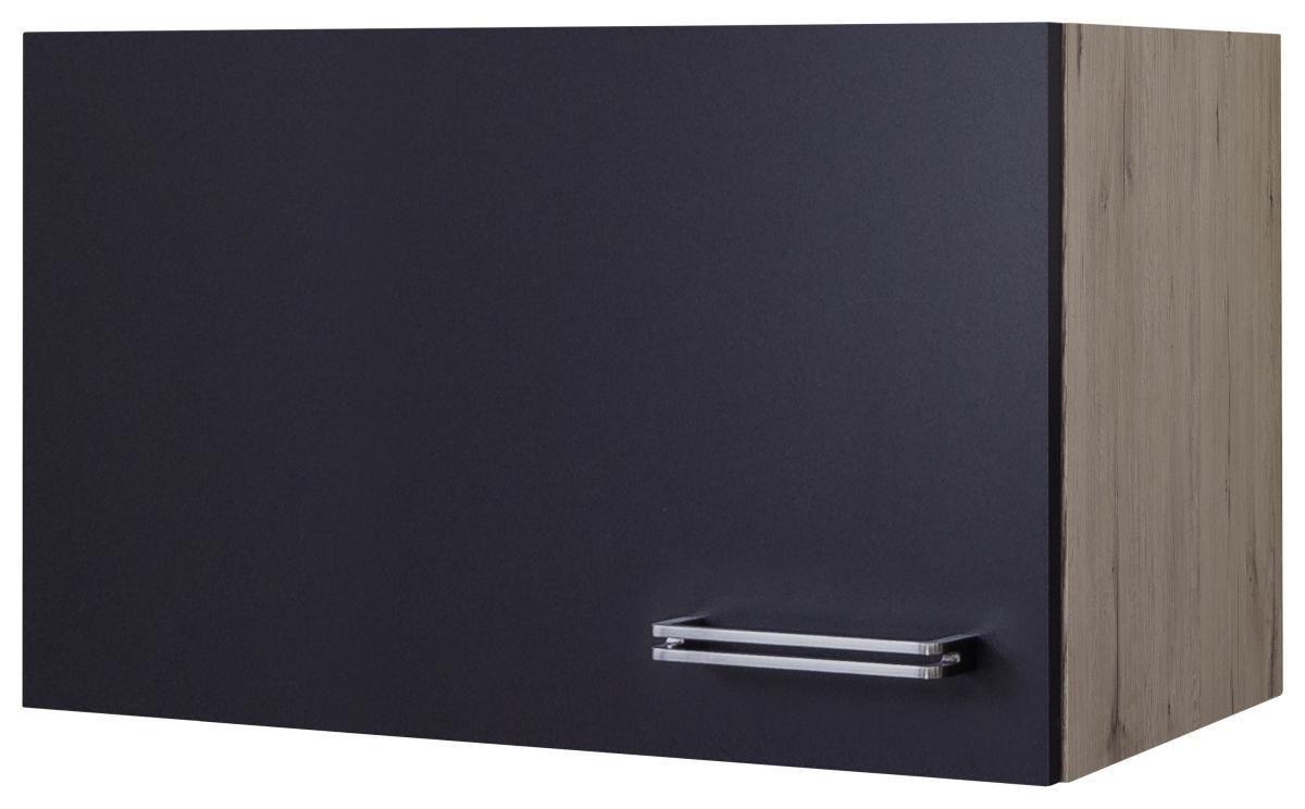 Küchenoberschrank Anthrazit/Eiche - Edelstahlfarben/Eichefarben, MODERN, Holzwerkstoff/Metall (60/32/32cm) - FlexWell