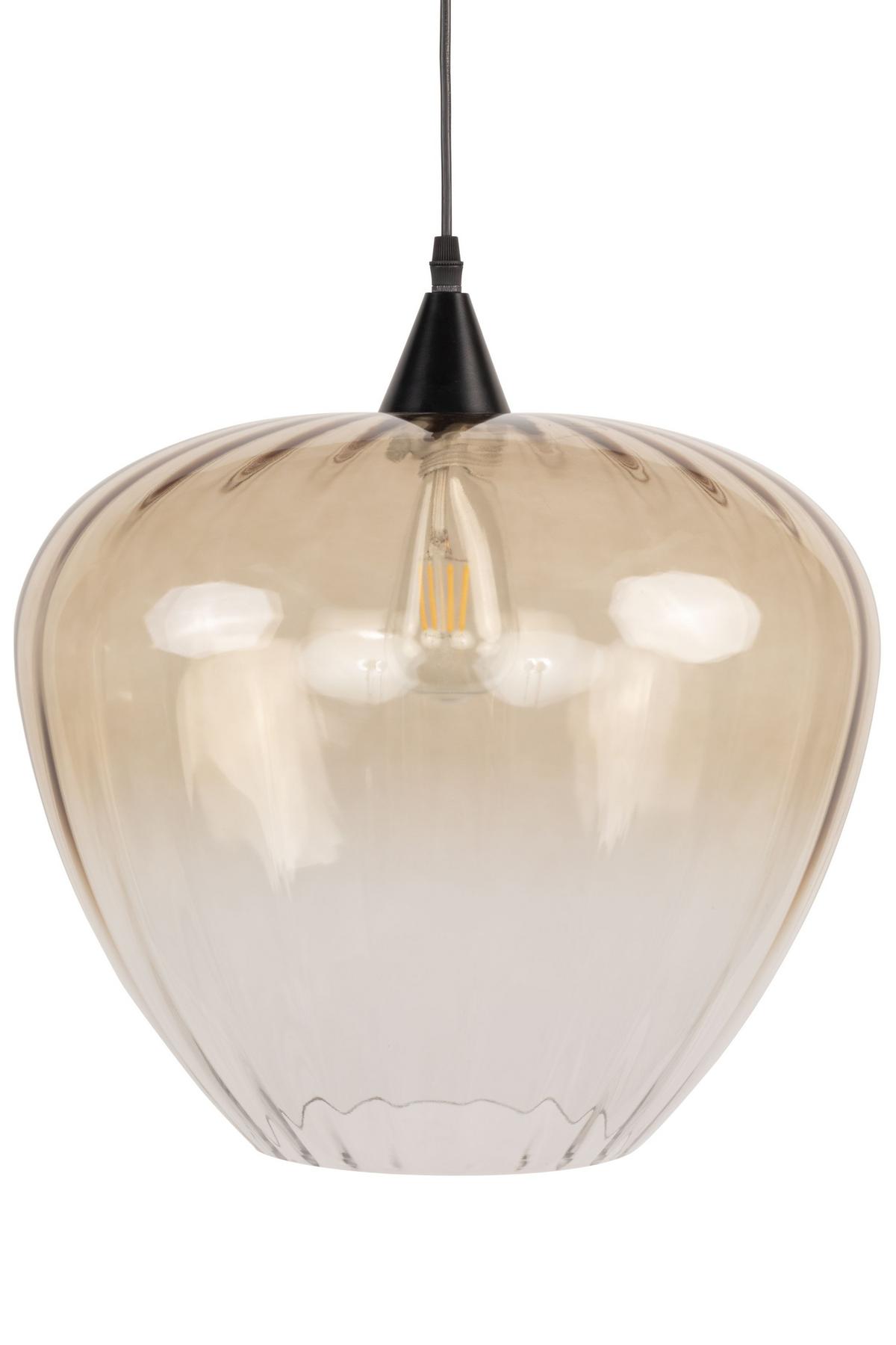 LAMPA WISZĄCA WACO *DK* - czarny/koniak, Trend, metal/szkło (40/150cm) - Dieter Knoll