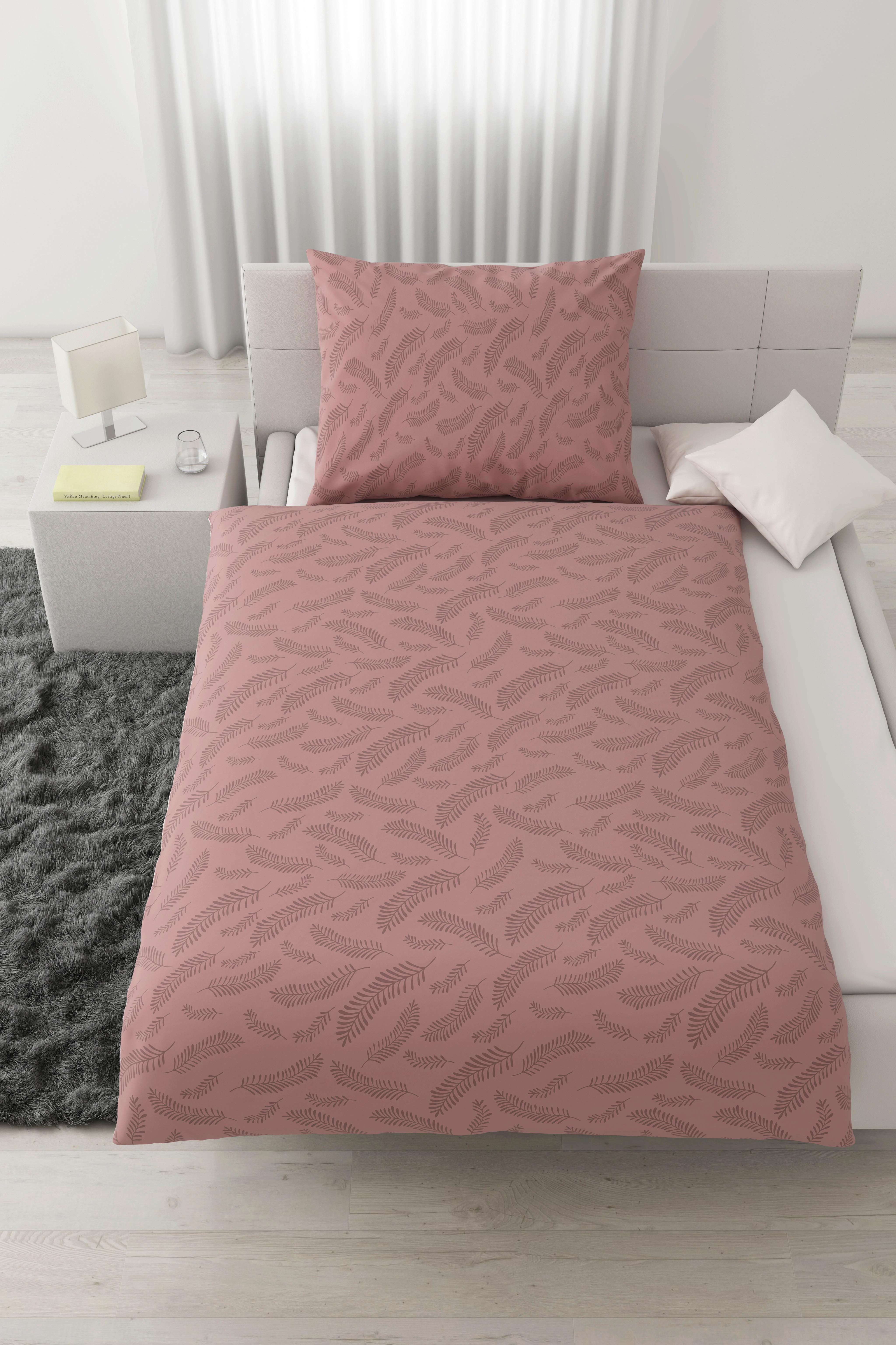 Lenjerie de pat Ferns,cca. 140x200/50x70 cm - mov, Modern, textil (140/200cm) - Mömax