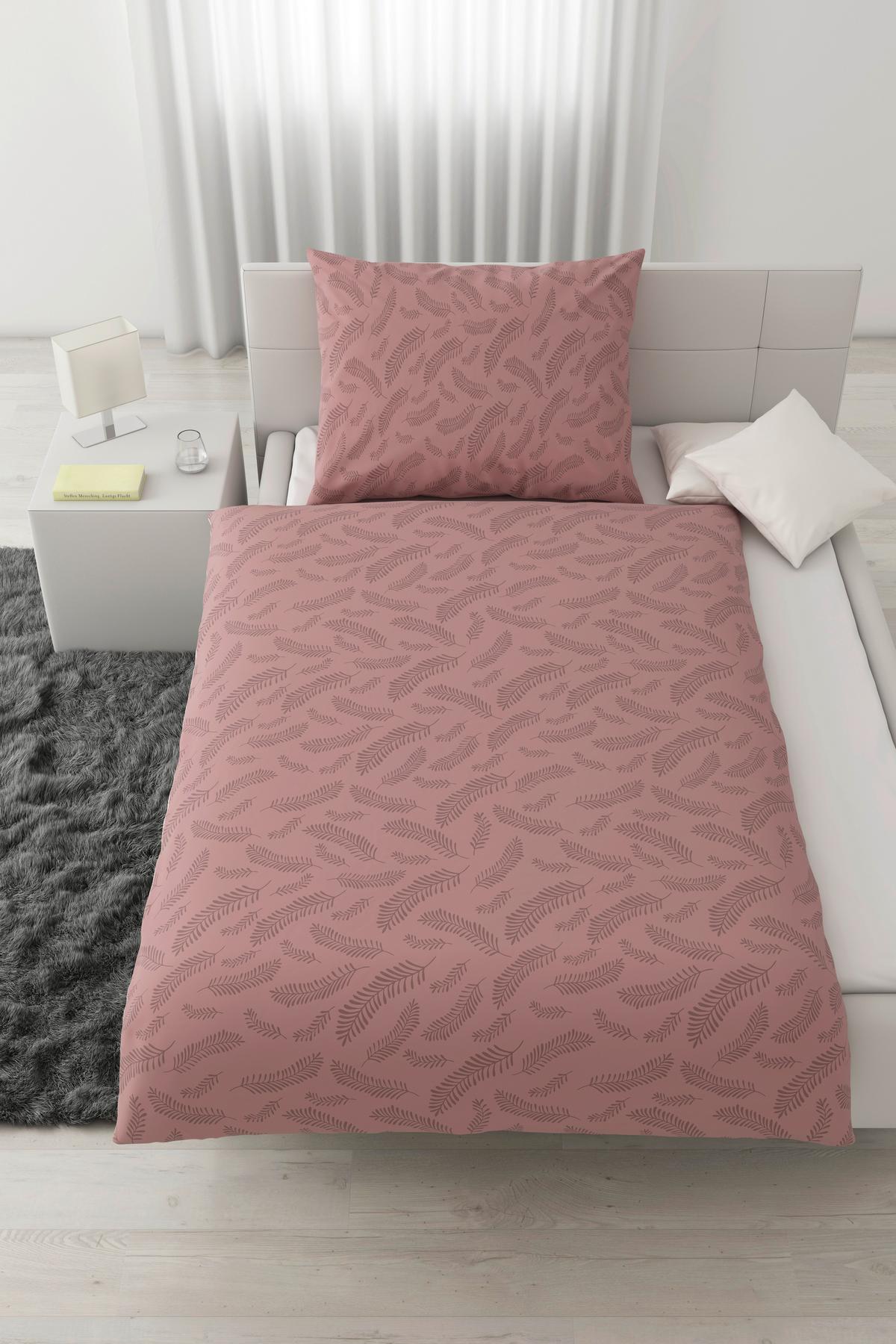 Lenjerie de pat Ferns,cca. 140x200/50x70 cm - mov, Modern, textil (140/200cm) - Mömax