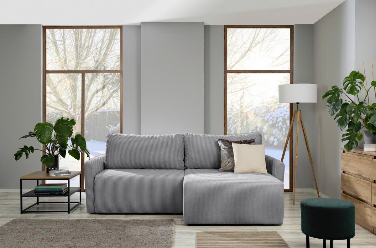 Kutna Garnitura Sonos - srebrne boje/crna, Moderno, tekstil (228/146cm) - Modern Living