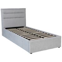 Polsterbett Sienna Hellgrau ca. 90x200cm - Hellgrau/Schwarz, LIFESTYLE, Holz/Kunststoff (90/200cm) - Based