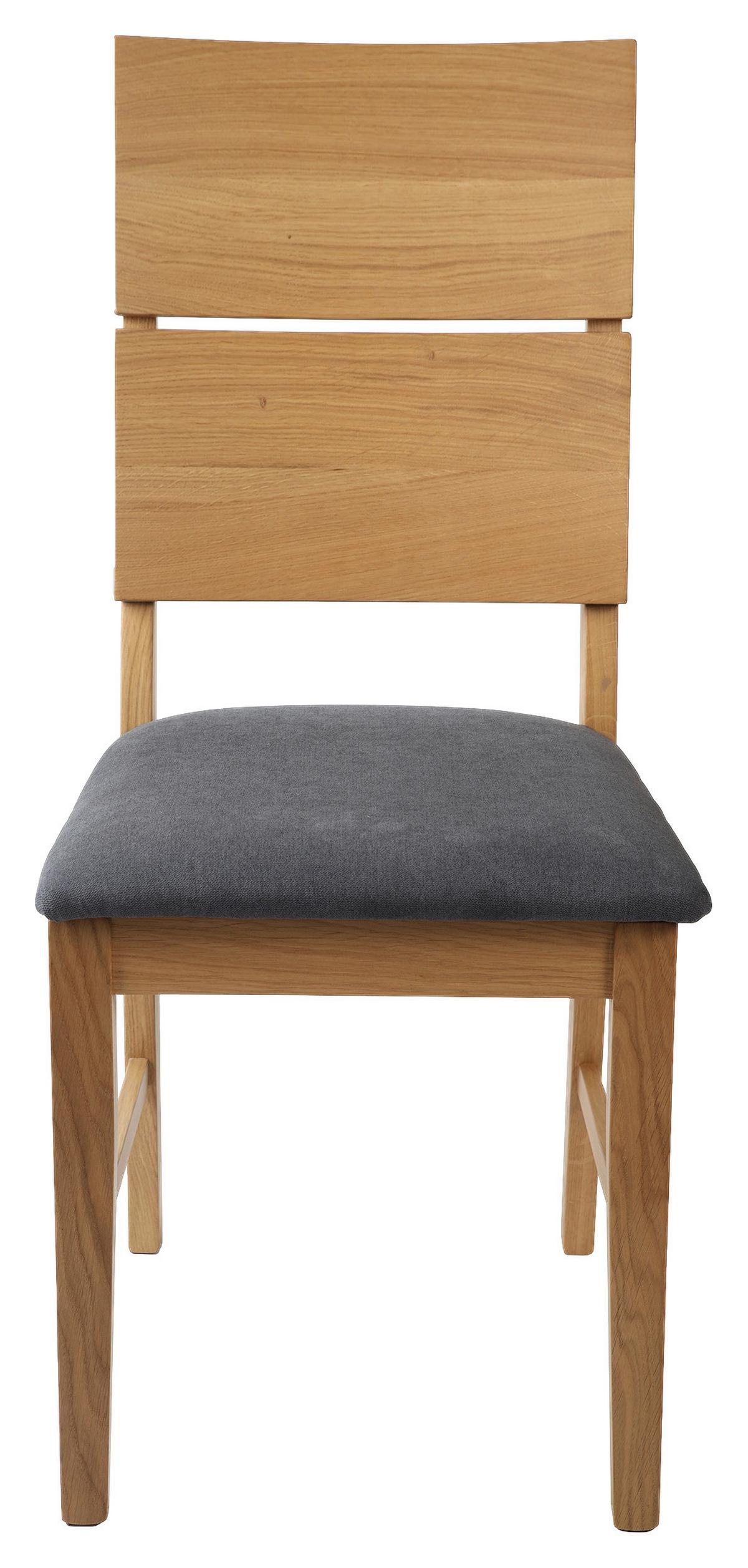 KRZESŁO PETER DĄB - kolor dębowy/szary, Modern, tkanina/drewno (43/94,5/61cm) - Livetastic