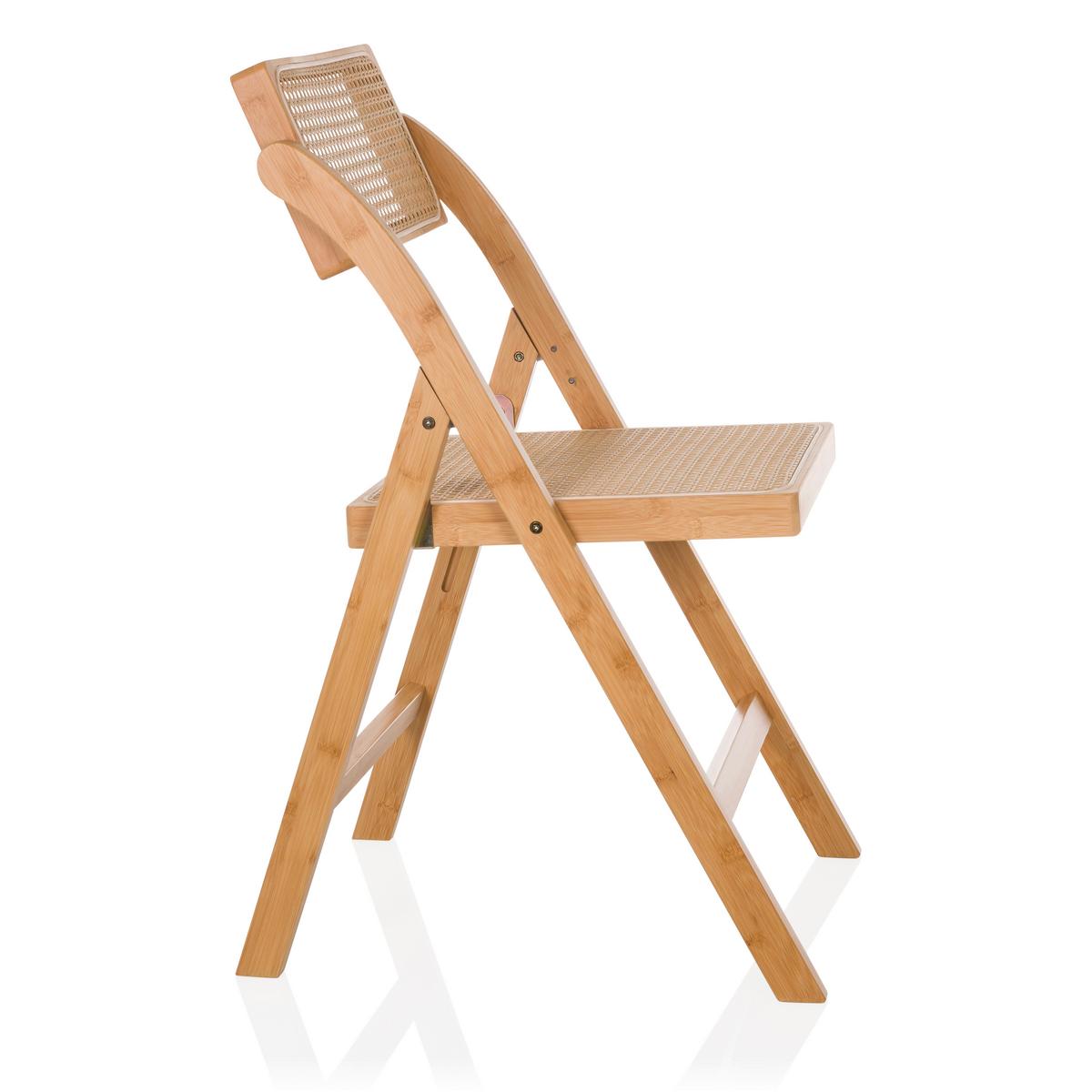 Zložljiv Stol Tudela Bamboo, Rjava - rjava, Moderno, les (45,5/83,5/45cm) - Gardenson