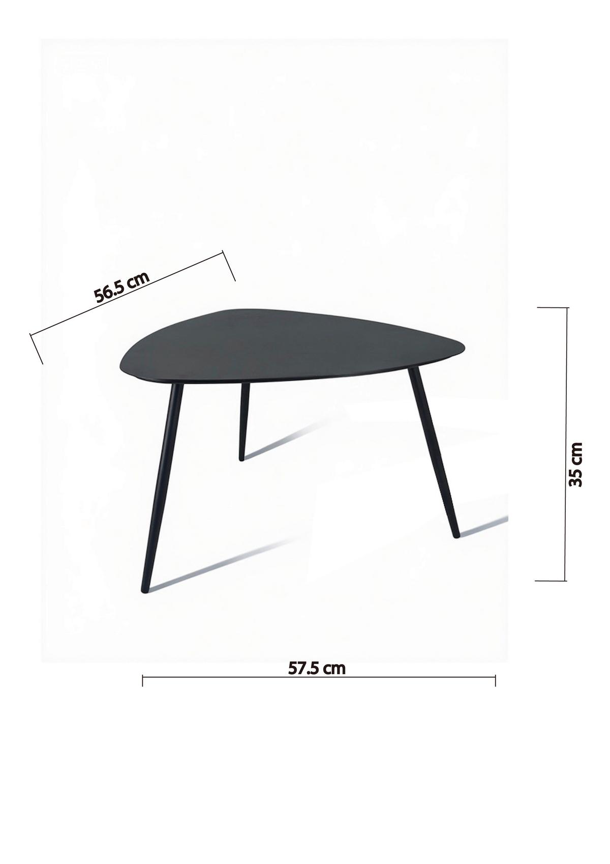 Couchtisch Fine Dunkelgrau - Dunkelgrau/Schwarz, Modern, Metall (56/35,5/57,5cm) - Mömax