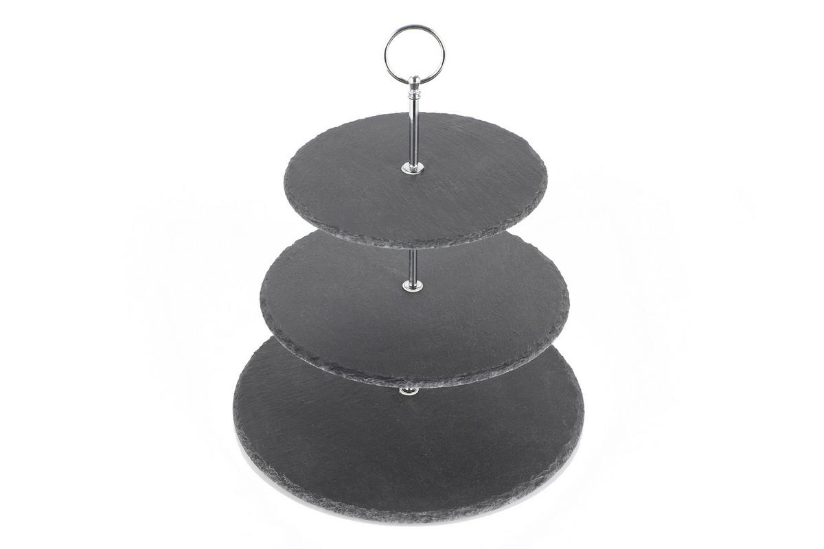 Stojalo Za Mafine Cupcake, Srebrna - srebrne barve, Basics, kamen/kovina (30/25/20/35cm) - Echtwerk