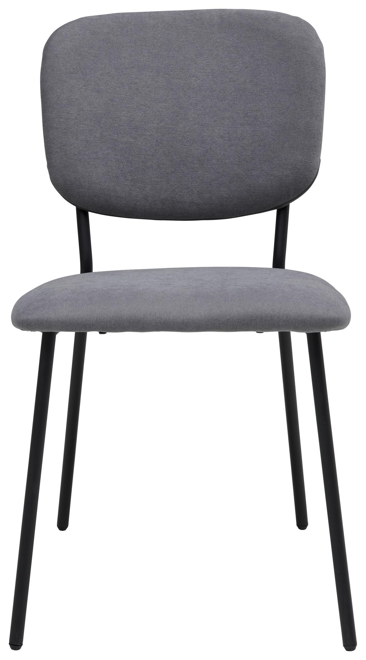 Scaun Gaia - negru/gri, Konventionell, lemn/metal (47/85/56cm)