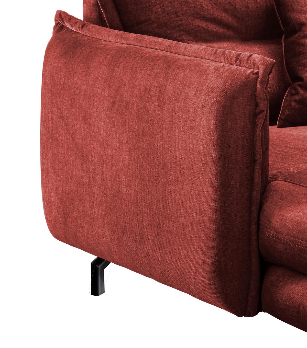 Relaxsessel Lava Koralle Velours - Koralle/Schwarz, MODERN, Textil/Metall (111/101/167cm) - Livetastic