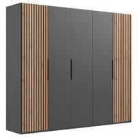 DULAP USI ROTATIVE ANDORRA - culoare lemn stejar/grafit, Modern, material pe bază de lemn (250/216/58cm) - Modern Living