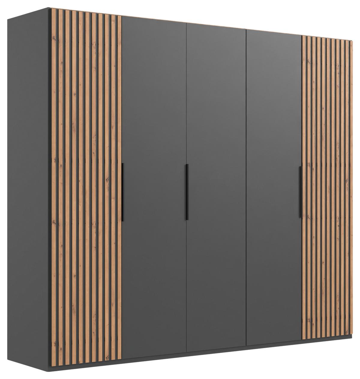 DULAP USI ROTATIVE ANDORRA - culoare lemn stejar/grafit, Modern, material pe bază de lemn (250/216/58cm) - Modern Living