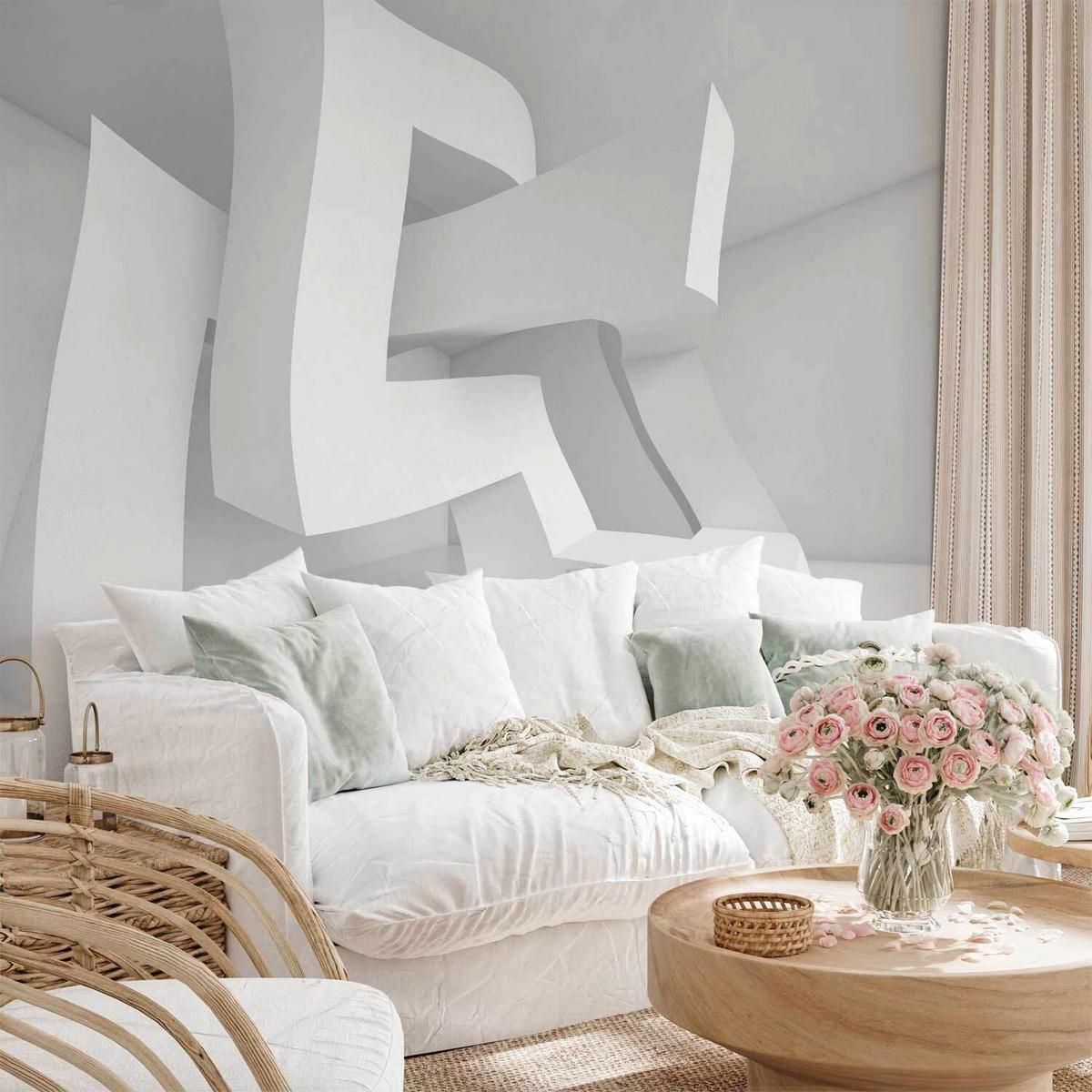 Fototapeta White Madness, 350x245cm - bela/sivobela, Trendi, tekstil (350/245cm) - artgeist