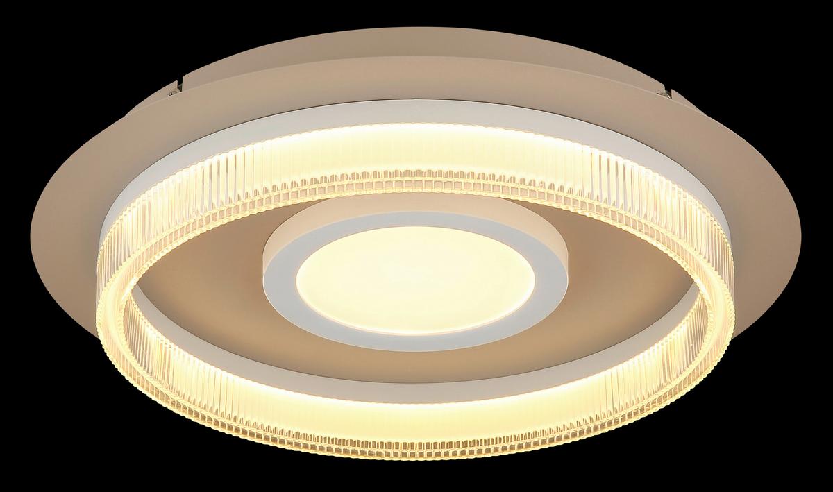 Led-deckenleuchte 48046d1 Zara - Sandfarben/Weiss, Design, Kunststoff/Metall (40/8,5cm) - Globo