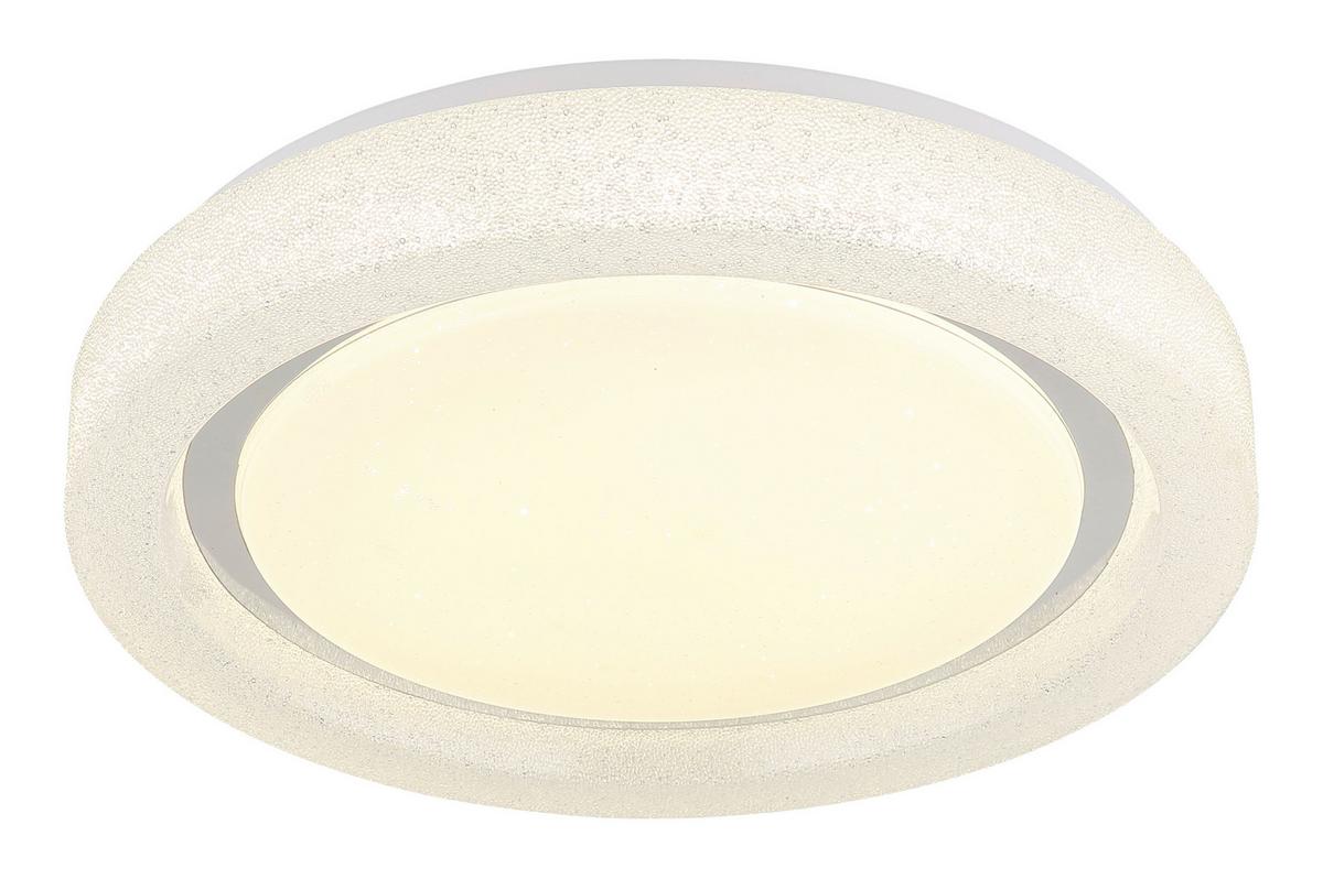 LED-DECKENLEUCHTE 48293-24R MARCIA - Klar/Chromfarben, Konventionell, Kunststoff/Metall (38/7cm) - Globo