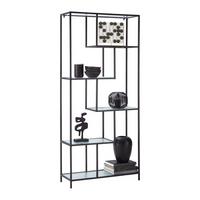 Regal Shine -Exklusiv- - črna, Moderno, kovina/steklo (80/180/30cm) - Mömax