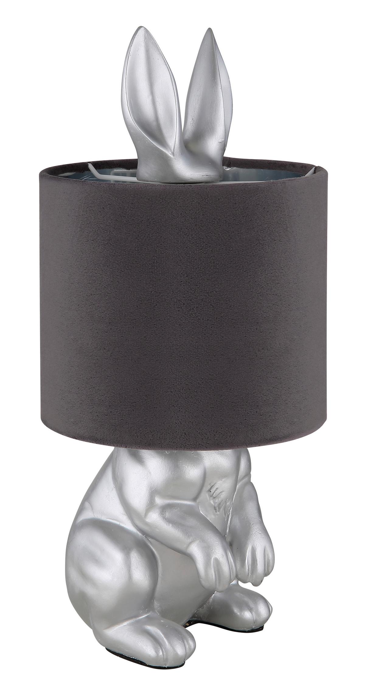LAMPE DE TABLE 21633S - Silberfarben/Schwarz, Trend, Kunststoff (18/41cm) - Globo