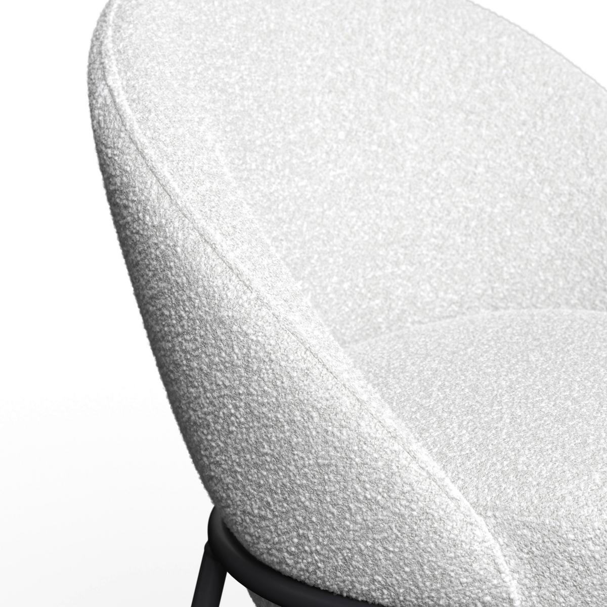 Barhocker Zoa Creme Struktur Gepolstert - Creme/Schwarz, MODERN, Holz/Textil (50/110/58cm) - Bessagi Home
