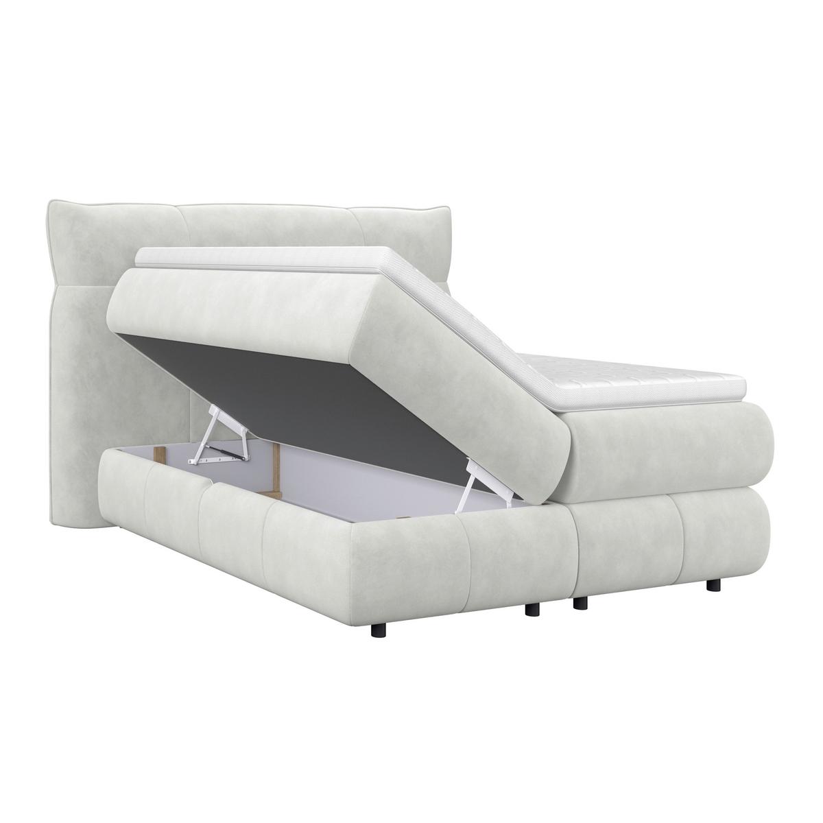 Boxspring Krevet Carmelo - crna/krem, Trend, tekstil/plastika (140/200cm) - Premium Living