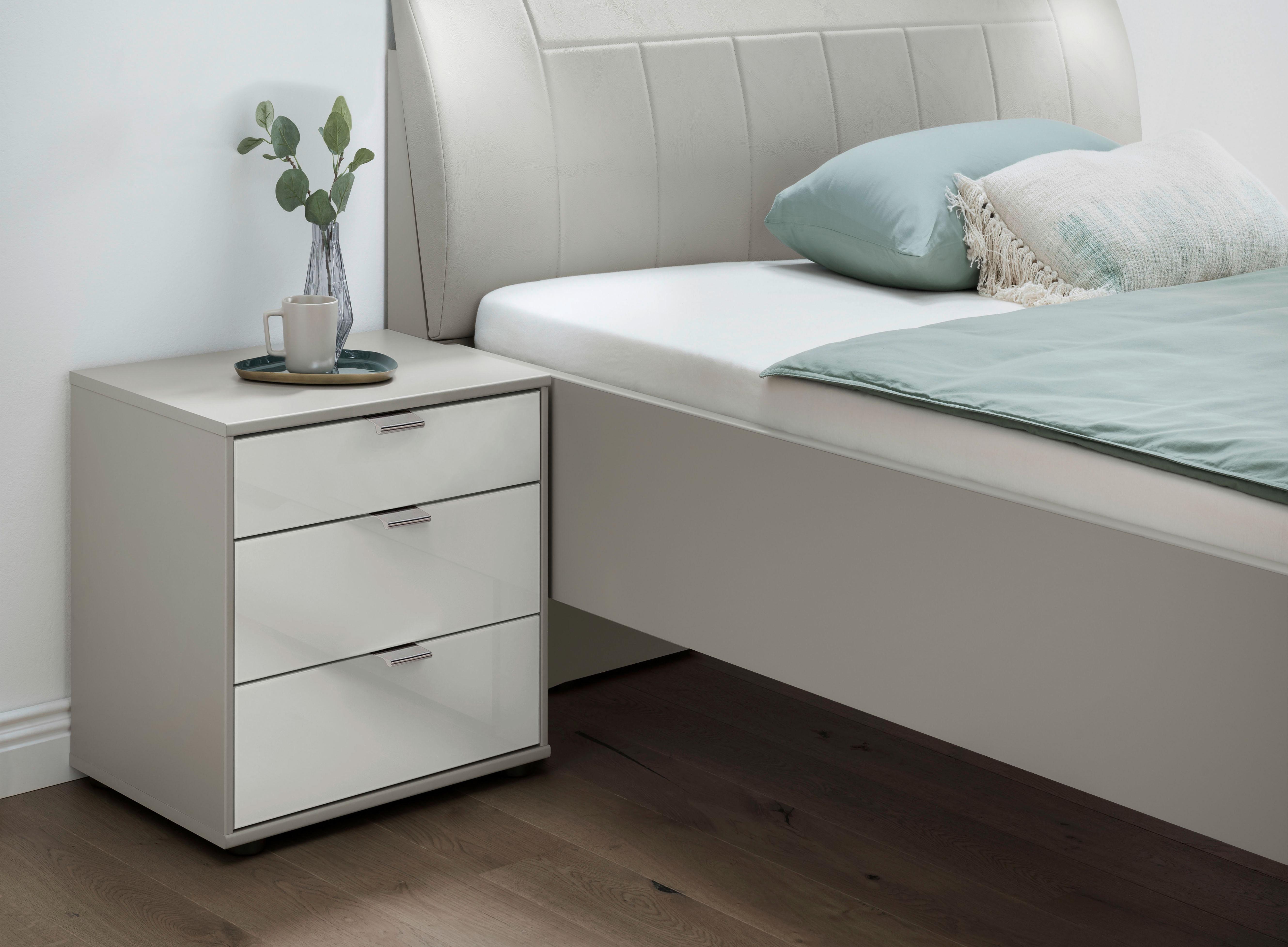 SZAFKA NOCNA MILANO 4000 - biały/czarny, Konventionell, materiał drewnopochodny/metal (40/48/43cm) - Dieter Knoll