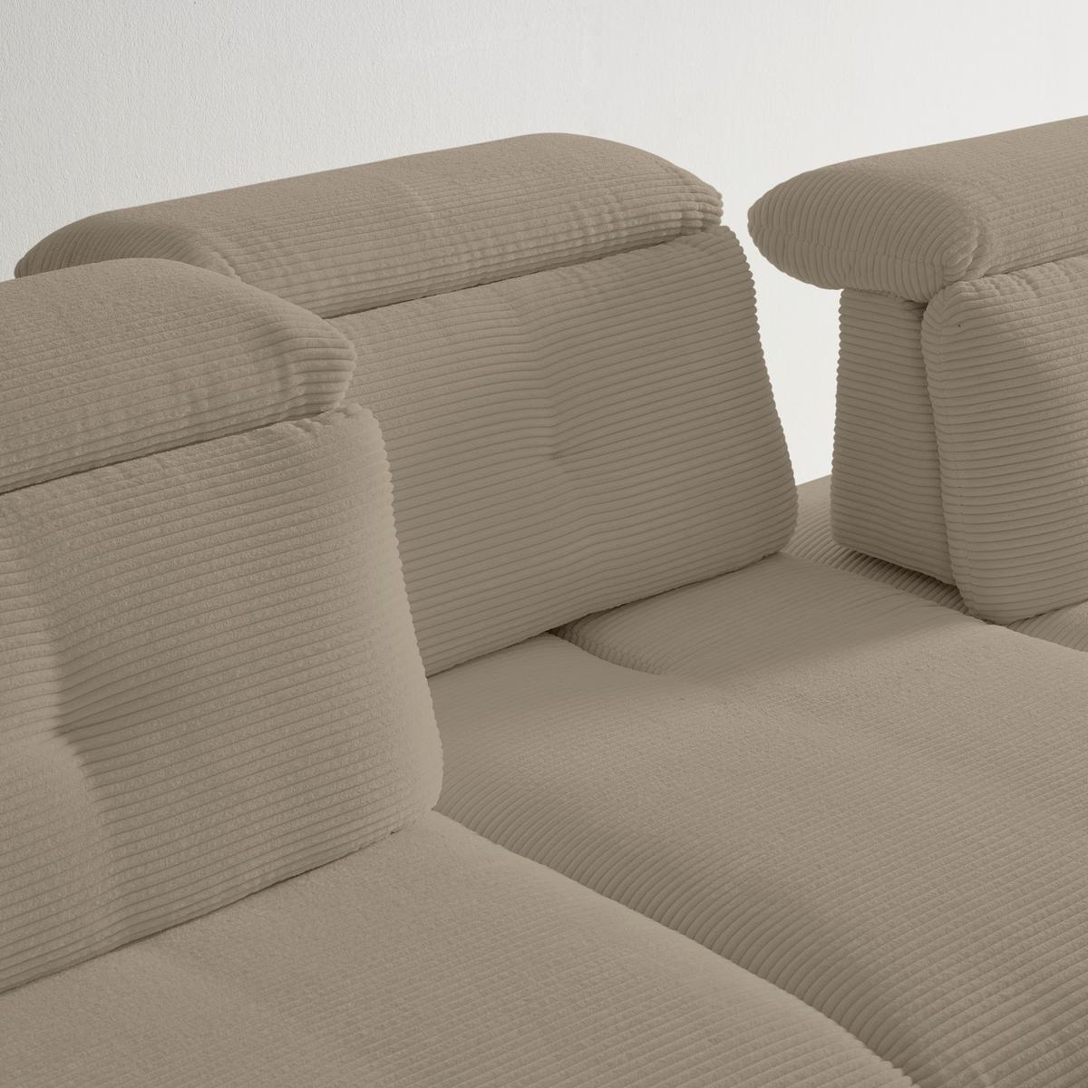 Wohnlandschaft Seattle Taupe - Taupe/Schwarz, MODERN, Holzwerkstoff/Textil (196/301cm) - Premium Living