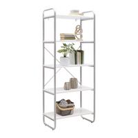 Regal Elva -Exklusiv- - Weiss/Silberfarben, Modern, Holzwerkstoff/Metall (70/173/40cm) - Mömax