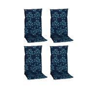 Hochlehner Auflagen Bunde 4er- Set ca. 118x50 cm Blau - Blau/Hellblau, Basics, Textil (118/50/6cm) - Gardenson