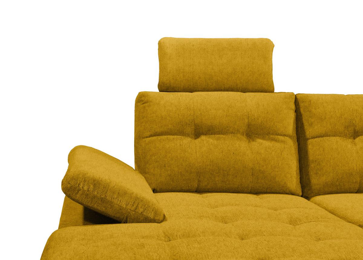 Wohnlandschaft Durban U ca. 170x324x218 cm Gelb - Gelb/Schwarz, KONVENTIONELL, Kunststoff/Textil (170/324/218cm) - MID.YOU