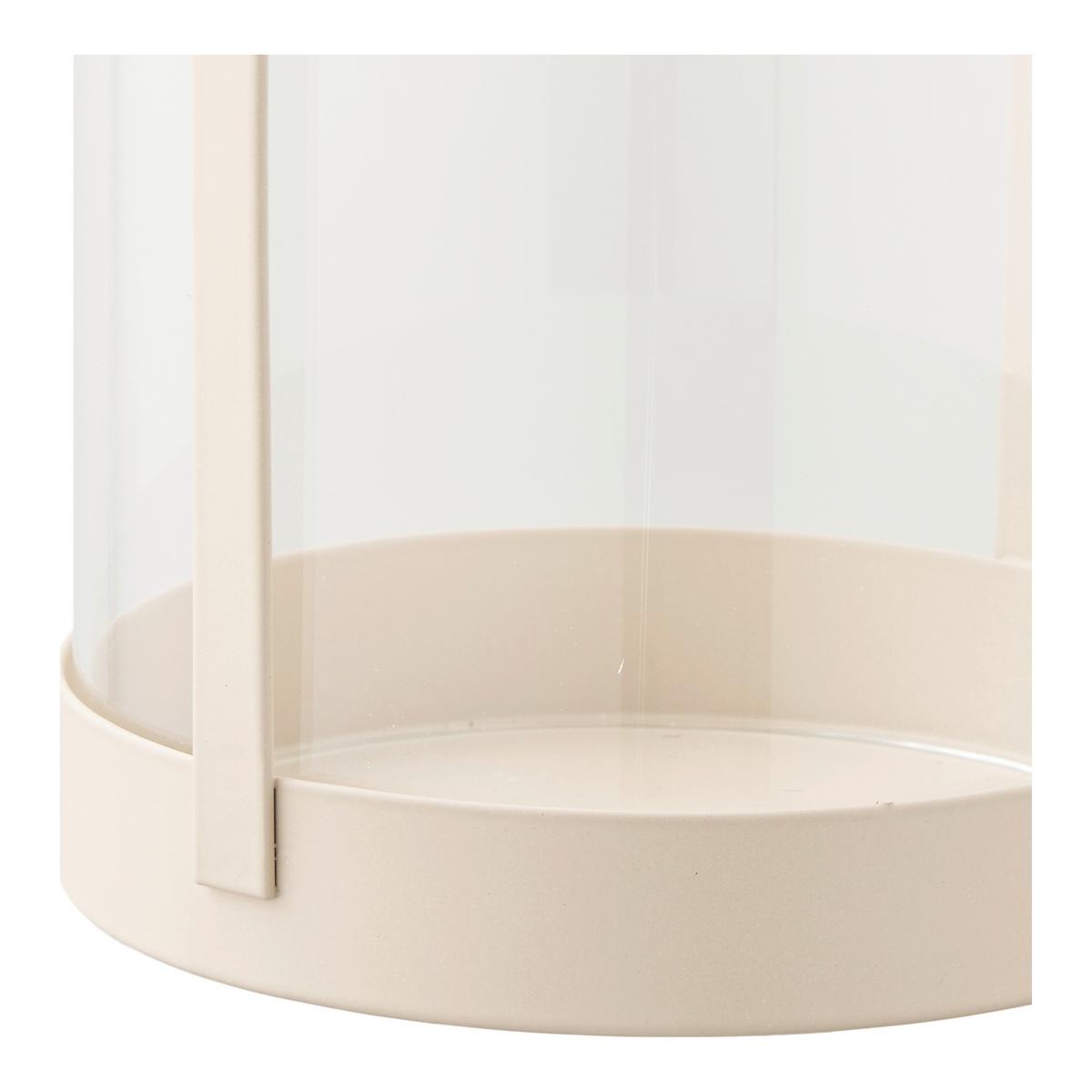 Windlichtset Hurricane Candle Holder Beige, 2er Set - Beige, Basics, Glas/Metall