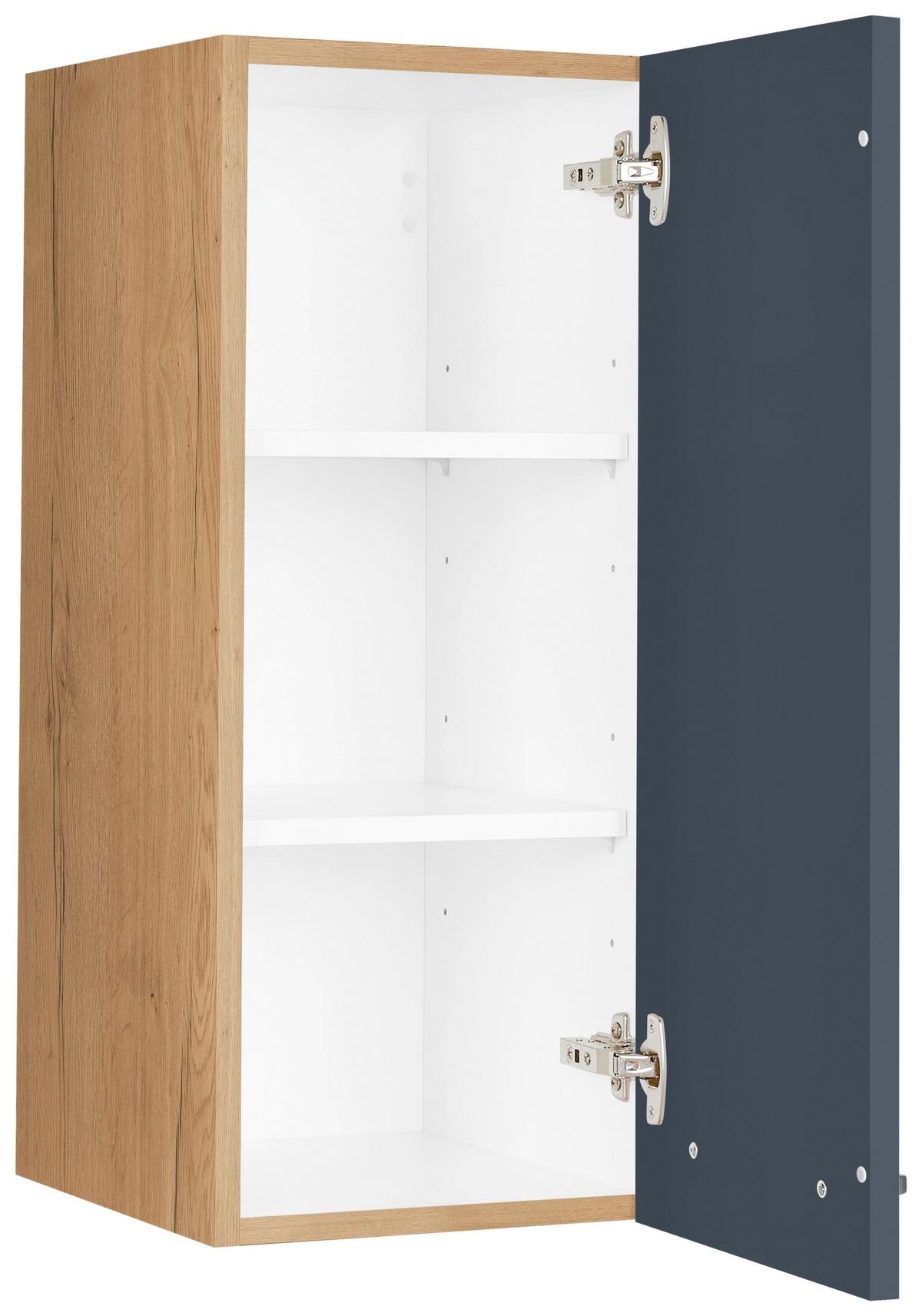 Küchenoberschrank Easytouch Blau - Blau/Eichefarben, MODERN, Holzwerkstoff/Metall (30/72/35cm) - Nobilia