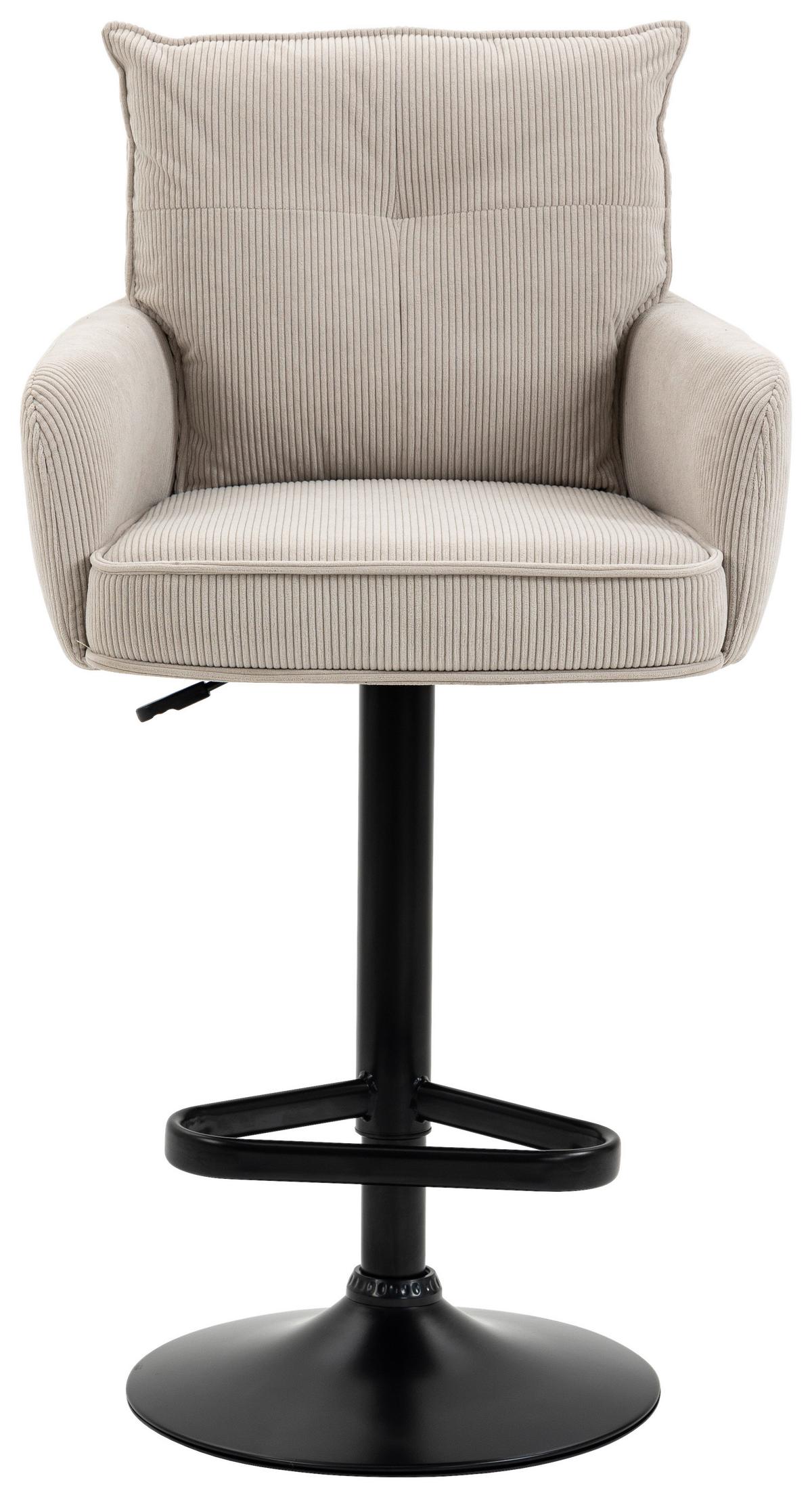 STOŁEK BAROWY POINT - beżowy/czarny, Design, metal/tkanina (54/98-120/58cm) - Novel