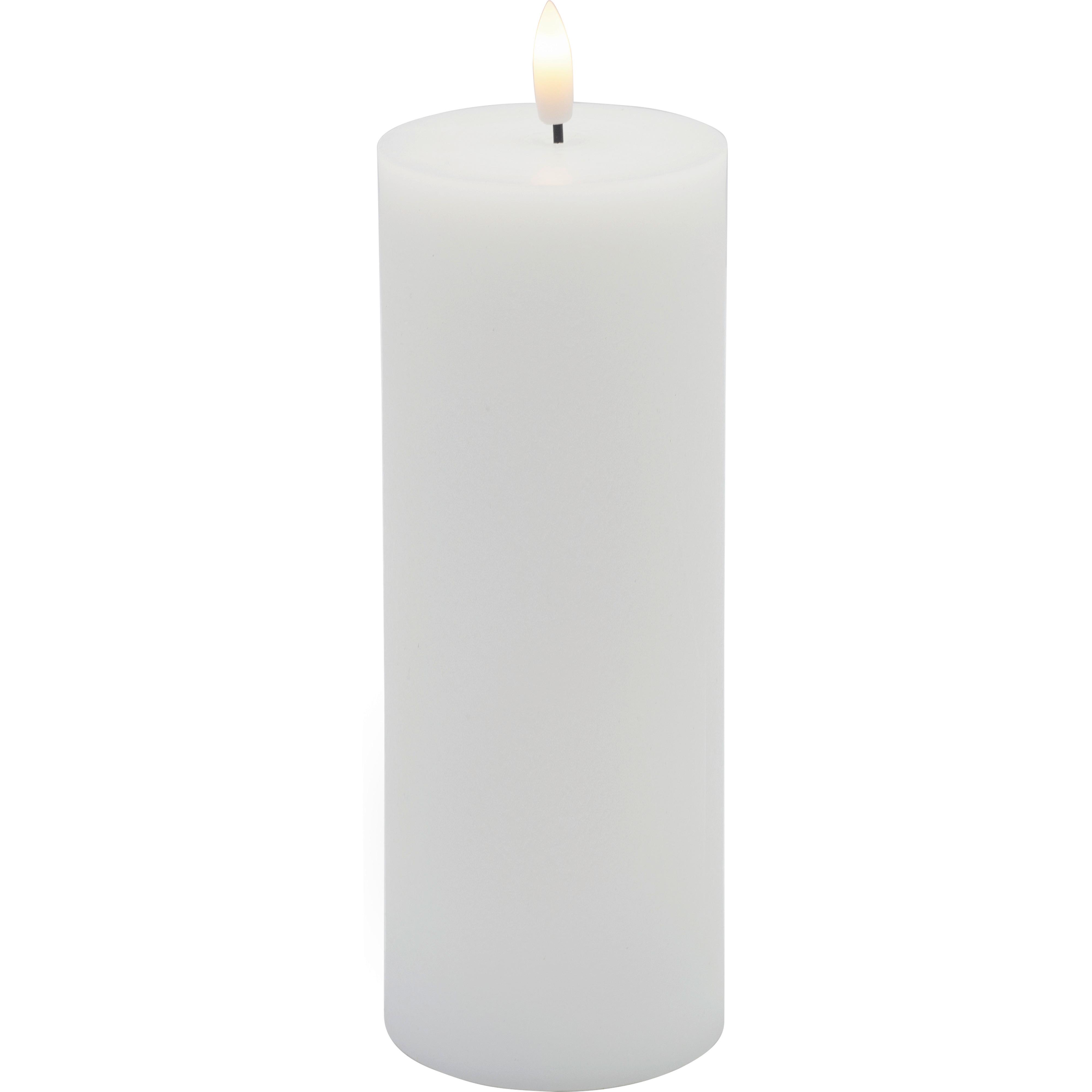 LED-Kerze Fair Weiß - Weiß, Naturmaterialien/Kunststoff (7,5/20cm) - Mömax