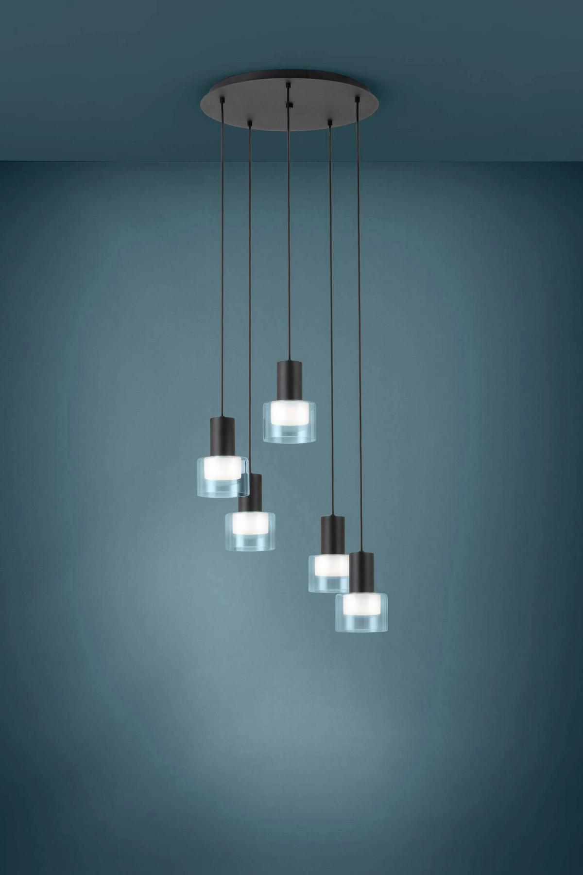 Led-hängeleuchte 39727* Molineros - Weiss/Schwarz, Design, Glas/Kunststoff (53/150cm) - Eglo