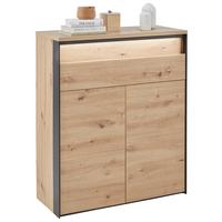 SZAFKA NA BUTY EDRA - czarny/dąb artisan, Konventionell, materiał drewnopochodny (87,7/105,6/37,8cm) - Voleo