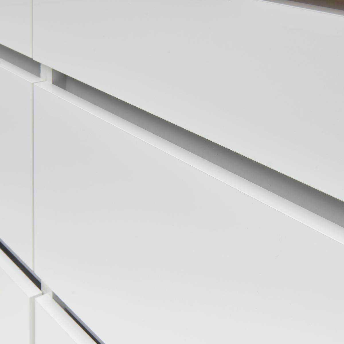 Küchenblock Premium Weiß B: ca. 280 cm - Weiß/Grau, MODERN, Holzwerkstoff (280cm) - Respekta