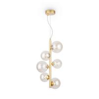 Pendelleuchte Dallas - Goldfarben/Bernsteinfarben, Trend, Glas/Metall (29/170cm) - MAYTONI