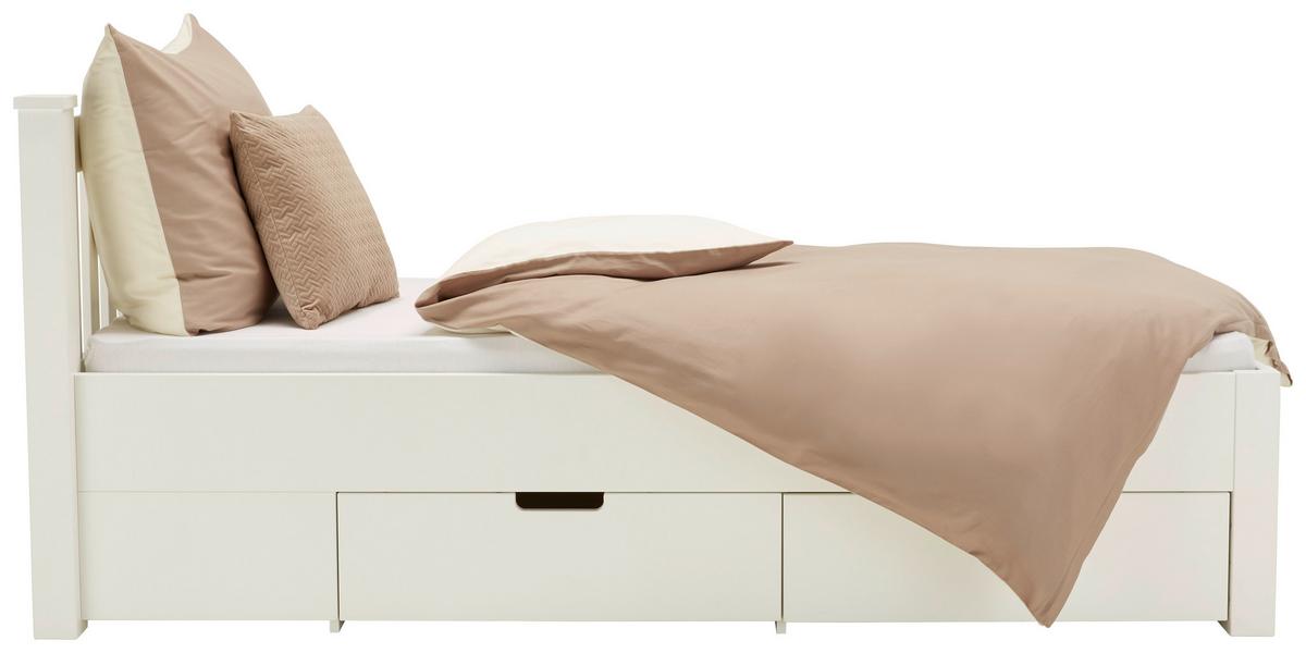 Bett in Weiss ca. 90x200cm - Weiss, Romantik / Landhaus, Holz/Holzwerkstoff (90/200cm) - Zandiara